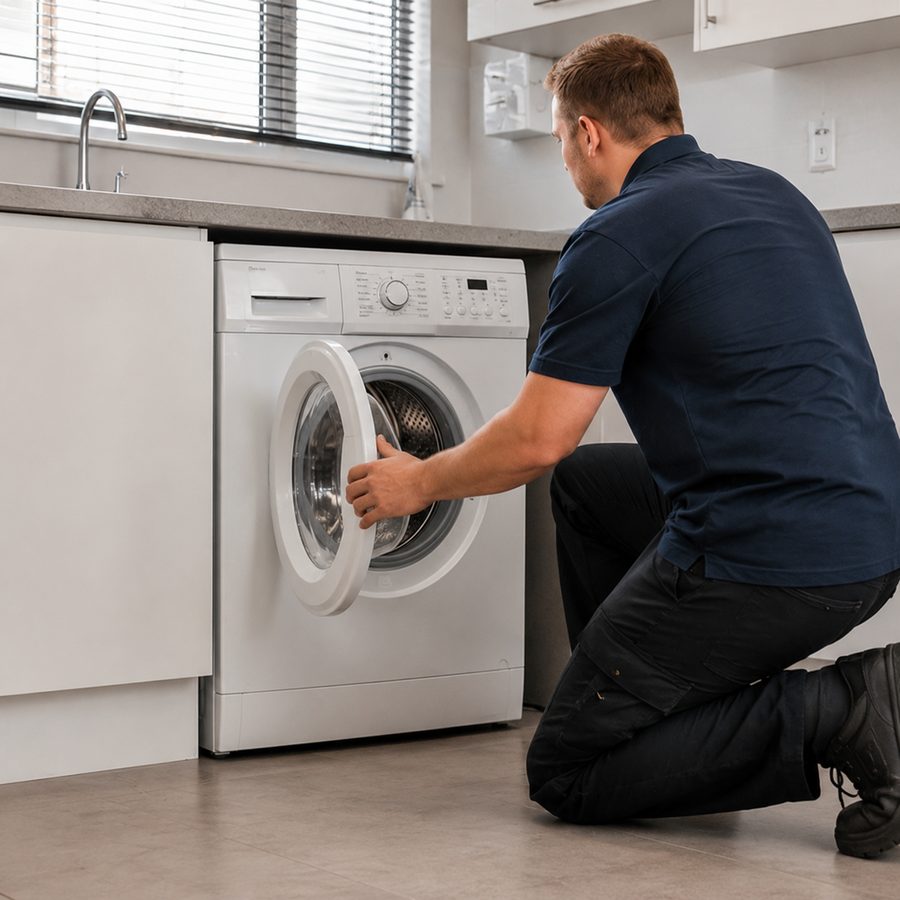 JT Service engineer installing an appliance in London